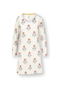 Pip Studio Dana Nachthemd Lange Mouw Tanaka Wit XL