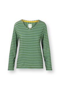 Pip Studio Trice Top Lange Mouw Kente Stripe Groen XXL