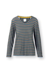 Pip Studio Trice Top Lange Mouw Kente Stripe Blauw XS