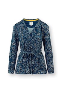 Pip Studio Teagan Vest Lange Mouw Daisy Dreams Blauw XXL