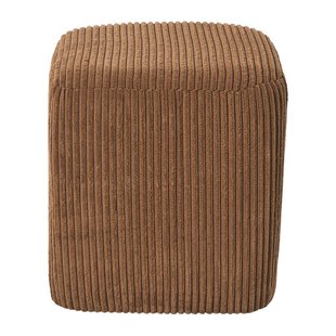 Poef rib vierkant- bruin - 38x35x35 cm