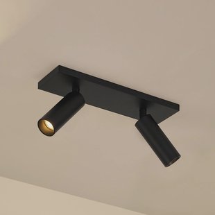 Arcchio plafondspot Brinja Slim, zwart, 2-lamps GU10 MR11