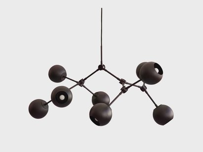 Drop Globe kroonluchter Mini Burned Zwart - 101 Copenhagen - Woonkamer - Modern - Metaal - Meerdere lampen