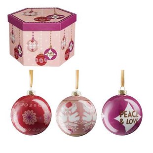 House of Seasons Cadeau Set Kerstballen Peace & Love - 14 Stuks - Roze