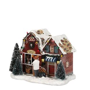 LuVille Kerstdorp Miniatuur Rendieren Dokter L18 x B11,5 x H13,5 cm