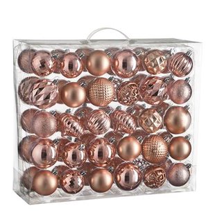 House of Seasons Kerstballen Set - 60 Stuks - Roze