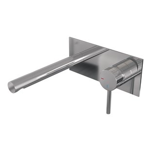 Brauer Stripe inbouw wastafelmengkraan met rechte uitloop en afdekplaat model A1 chroom