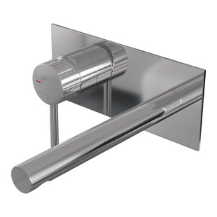 Brauer Stripe inbouw wastafelmengkraan met rechte uitloop en afdekplaat model A2 chroom