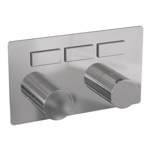 Brauer Stripe 3-weg inbouwthermostaat met drukknoppen met in- en afbouwdelen chroom