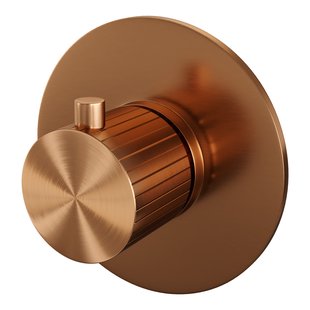 Brauer Stripe losse inbouwthermostaat met in- en afbouwdelen koper geborsteld PVD