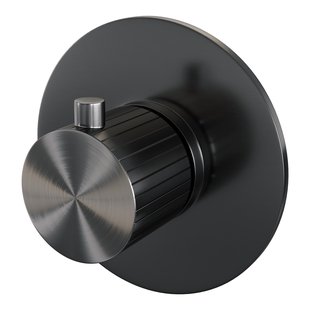 Brauer Stripe losse inbouwthermostaat met in- en afbouwdelen gunmetal geborsteld PVD