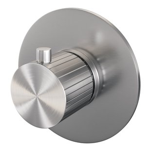 Brauer Stripe losse inbouwthermostaat met in- en afbouwdelen RVS-kleurig geborsteld PVD