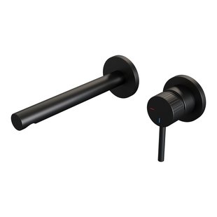 Brauer Stripe inbouw wastafelmengkraan met rechte uitloop en rozetten model A1 mat zwart