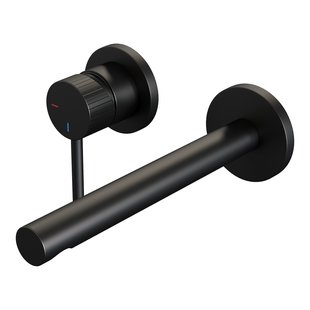 Brauer Stripe inbouw wastafelmengkraan met rechte uitloop en rozetten model A2 mat zwart