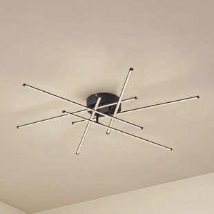 Lindby LED plafondlamp Elviano, Ø 80 cm, zwart, 3.000 K