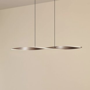 Lindby LED hanglamp Jaren, zwart/bruin, 100 cm, CCT