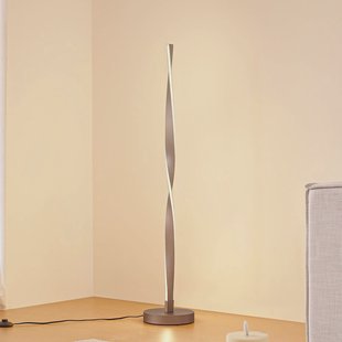 Lindby LED vloerlamp Jaren, zwart/bruin, 114 cm, CCT