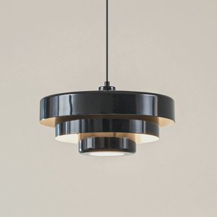 Lindby hanglamp Tivra, zwart, Ø 35 cm, metaal, E27