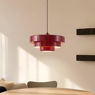Lindby hanglamp Tivra, rood, Ø 35 cm, metaal, E27