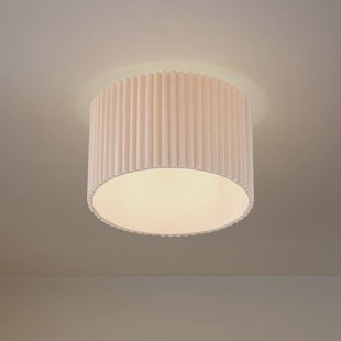 Lindby plafondlamp Libbie, Ø 45 cm, linnen, crèmekleurig