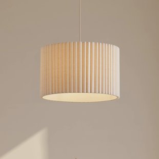 Lindby hanglamp Libbie, Ø 45 cm, linnen, crèmekleurig