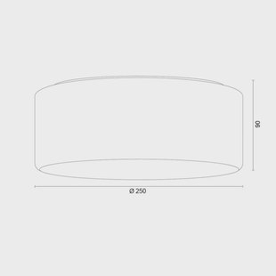 Argon Plafondlamp Titania, rookgrijs/zwart, glas, Ø 25 cm