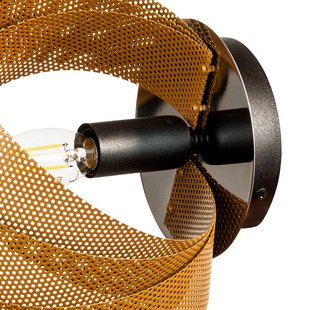 Domiluce Wandlamp Vento, zwart/goud, metaal, 27 cm, E14