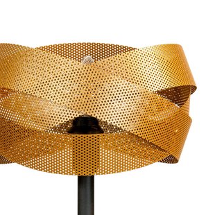 Domiluce Tafellamp Tornado, zwart/goud, metaal, Ø 26 cm, E14