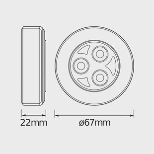 OSRAM LED meubelverlichting DOT-IT-CLASSIC, zilver, batterij, dimbaar