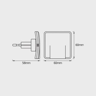 OSRAM LED-stopcontactnachtlampje LUNETTA SLIM, wit, indirect