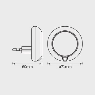 OSRAM LED-stopcontactnachtlampje LUNETTA ROUND, wit, Ø 7 cm