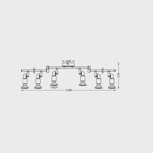 OSRAM plafondspot, zwart 6-lamps metaal GU10-LED 927 dimbaar