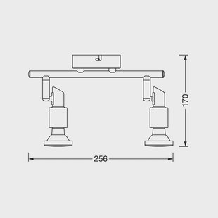 OSRAM plafondspot, zilver, metaal 2-lamps GU10-LED 2.700 K