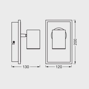 OSRAM LED wandspot MARS CLICK-SELECT, 1 spot, zwart