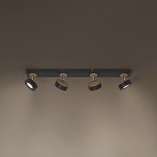 OSRAM LED plafondspot PLUTO, zwart, 4 spots, 3.000 K