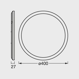 OSRAM LED plafondlamp ORBIS ULTRA SLIM, zwart, Ø 40 cm dimbaar