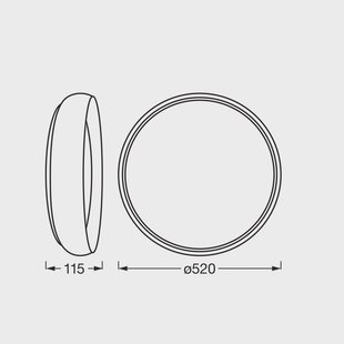 OSRAM LED plafondlamp ORBIS LIVIA, Ø 52 cm, grijs, metaal dimbaar