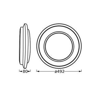 OSRAM LED plafondlamp ORBIS BERLIN, zwart, Ø 49 cm, metaal
