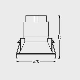 OSRAM LED inbouwspot TWIST, wit/zwart, 830, Ø 7 cm metaal