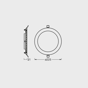 OSRAM LED plafond inbouwlamp SLIM, Ø 23 cm, 6.500 K, wit