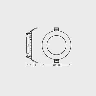 OSRAM LED plafond inbouwlamp SLIM, Ø 12 cm, 6.500 K, wit