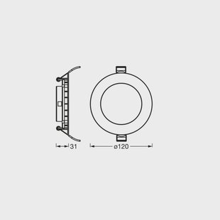 OSRAM LED plafond inbouwlamp SLIM, Ø 12 cm, 3.000 K, wit