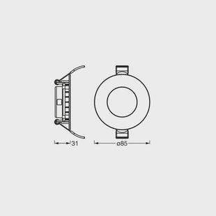 OSRAM LED plafond inbouwlamp SLIM, Ø 9 cm, 3.000 K, wit