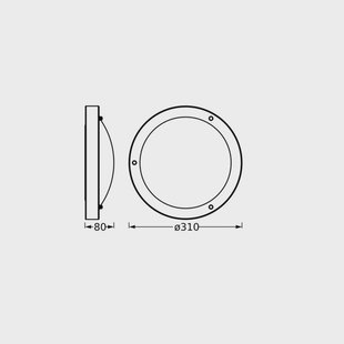 OSRAM plafondlamp BATHROOM, zwart Ø 31 cm metaal/glas IP44