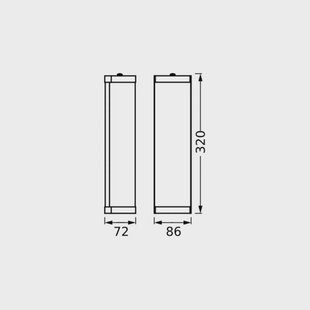 OSRAM wandlamp BATHROOM zwart lengte 46 cm metaal/glas IP44