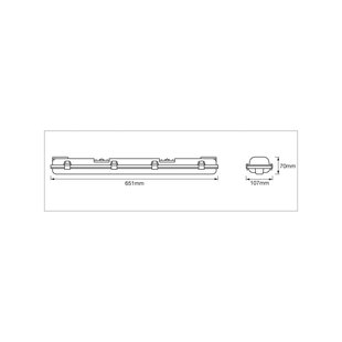 OSRAM vochtbestendige lamp SUBMARINE, 65 cm, 2 x 7 W G13-LED IP65