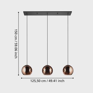 EGLO Stars Of Light hanglamp Cordoba, 3-lamps lang, koper