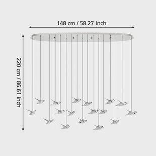EGLO Stars Of Light LED hanglamp Paratebueno chroom 17-lichts.