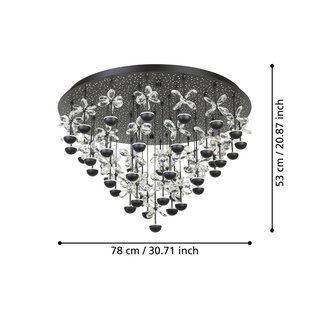 EGLO Stars Of Light LED plafondlamp Pianopoli zwart Ø 78 cm