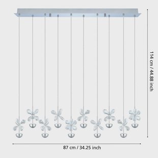 EGLO Stars Of Light LED-hanglamp Pianopoli, chroom, lengte 87 cm